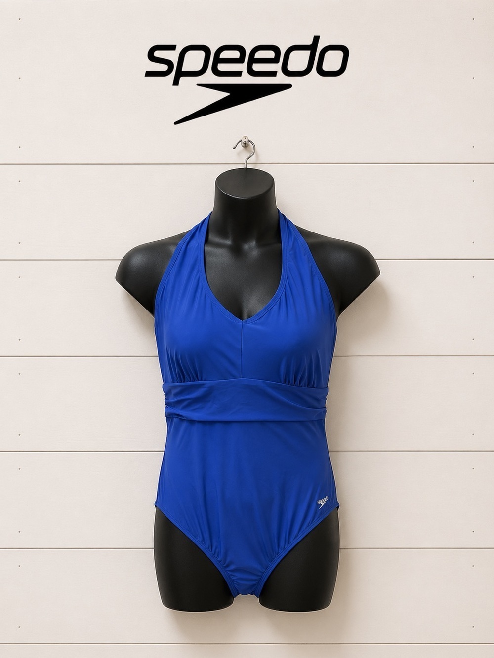 SPEEDO • Blue Halter One-Piece Swimsuit • Size 18